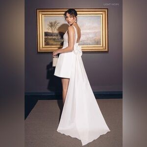 NWT Jenny Yoo Ella Dress Ivory with Bow *See Description